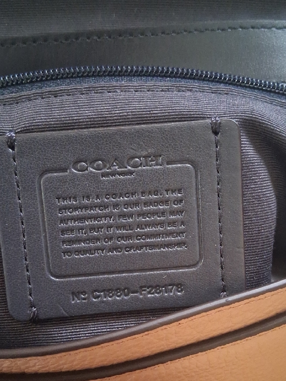 Coach Faye Leather & Suede Crossbody — NAVY BLUE & TAN - Picture 6 of 16